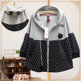Dotted Panel Hooded Jacket