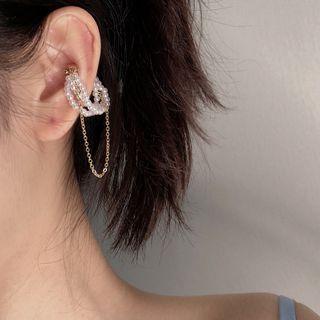 Faux Pearl Alloy Chain Earring A815 - As Shown In Figure - One Size
