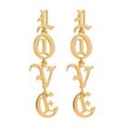 Love Lettering Alloy Dangle Earring 01 - 1 Pair - Gold - One Size