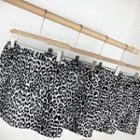 Leopard Print A-line Mini Denim Skirt