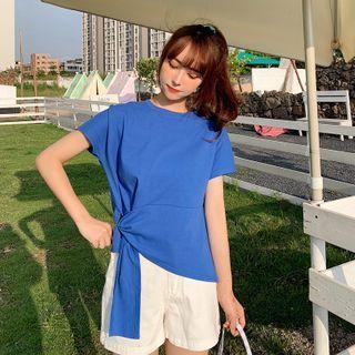 Short Sleeve Tie-hem Top