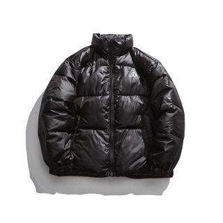 Long-sleeve High-neck Lettering Padded Jacket