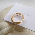 Matte Alloy Open Ring 1 Pc - Gold - One Size