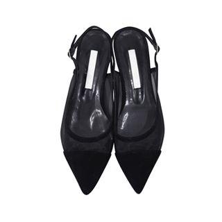 Mesh-trim Sling-back Pumps