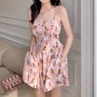 Sleeveless V-neck Print Romper