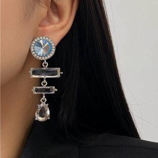 Faux Crystal Alloy Dangle Earring 1 Pair - Transparent - One Size