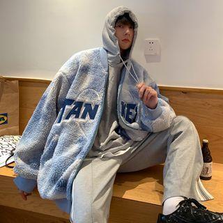Lettering Tie Dye Hooded Jacket