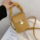 Shirred Top Handle Flap Bucket Bag
