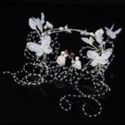 Wedding Set: Faux Pearl Butterfly Headband + Dangle Earring Set Of 2 - Headband & 1 Pair - Dangle Earring - Clip-on Earring - As Shown In Figure - One Size