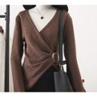 Asymmetrical V-neck Sweater