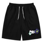 Small Flower Embroidered Sweat Shorts