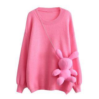 Set: Plain Sweater + Crossbody Bag