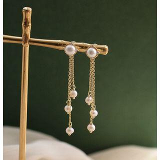 Faux Pearl Tassel Drop Earring
