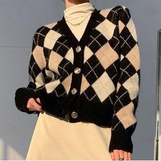 Argyle Print Cardigan / Sweater