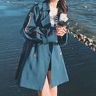 Two Tone Button-up Trench Coat