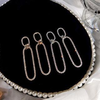 Alloy Oval Dangle Earring