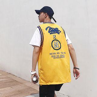 Mock Two-piece Couple Matching Short-sleeve Letter T-shirt