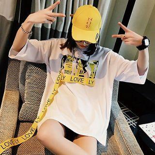 Strap Panel Short-sleeve T-shirt