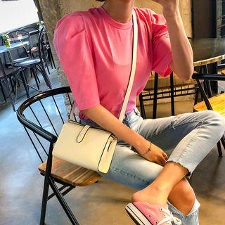 Crewneck Puff-shoulder T-shirt