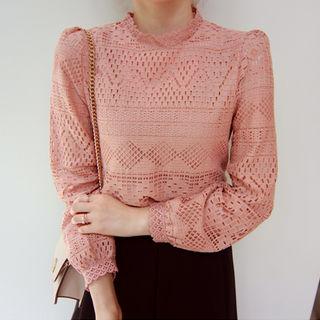 Keyhole-back Laced Top
