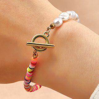Faux Pearl Bead Alloy Bracelet / Anklet
