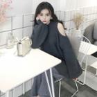 Cold Shoulder Sweater / Cropped Pants