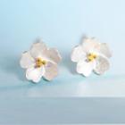 925 Sterling Silver Cherry Blossoms Earrings As Figure Shown - One Size