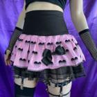 High Waist Heart Print Mini A-line Skirt