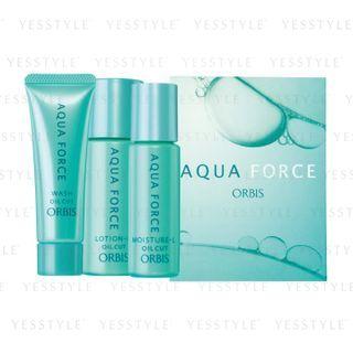 Orbis - Aqua Force L Set: Wash Oil Cut 20g + Lotion Oil Cut 40ml + Moisture Oil Cut 14g 3 Pcs