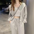 Hooded Zip Jacket / Camisole Top / Drawstring Sweatpants