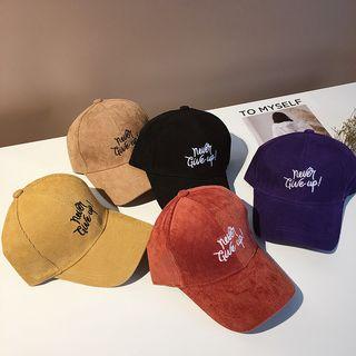 Corduroy Embroidered Lettering Baseball Cap