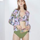 Set: Printed Bikini + Rashguard Jacket