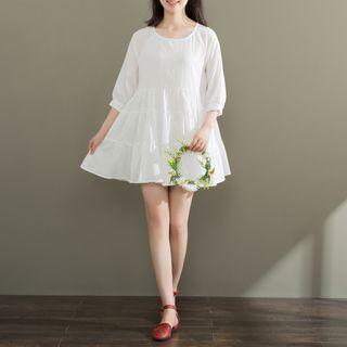 3/4-sleeve Bow-back Dress