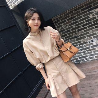 Long-sleeve Mini Shirtdress