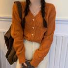 Scallop Edge V-neck Knit Cardigan