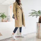 Tie-cuff Double-breasted Trench Coat