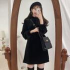 Gold Velvet Medium Long Dress Black - One Size