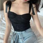 Tie-shoulder Sleeveless Lace Top