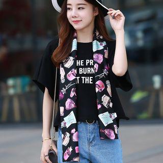 Perfume Printed Chiffon Slim Scarf