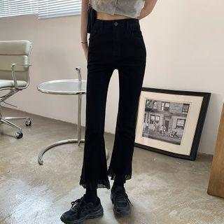 Ruffle Boot-cut Jeans
