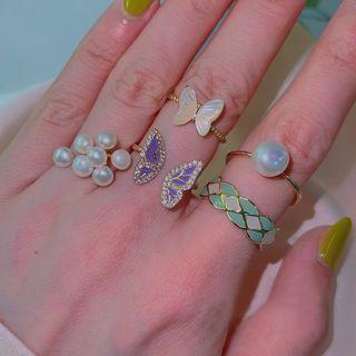 Faux Pearl / Butterfly / Alloy Ring (various Designs)