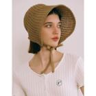 Plain Raffia Bonnet Hat Beige - One Size