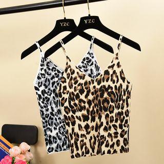 V-neck Leopard Pattern Camisole Top