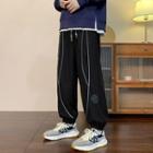 High-waist Reflective Print Quilted Sweatpants