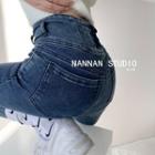 Cross Strap-back High-waist Skinny Jeans