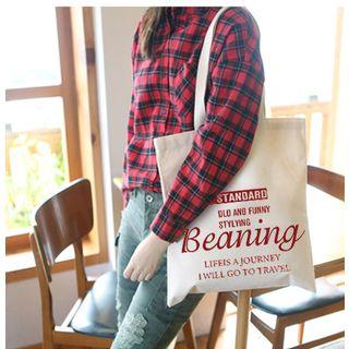 Plaid Canvas Shopper Bag