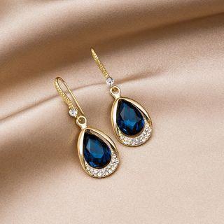 Rhinestone Drop Earring 1 Pair - E2948 - Gold - One Size