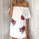 Embroidered Strapless Minidress