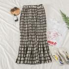Plaid Pleated A-line Skirt As Shown In Figure - One Size