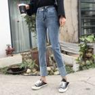 Color Block Cropped Skinny Jeans
